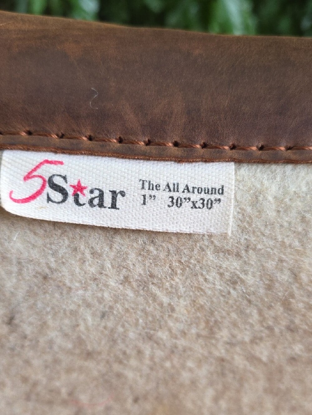 5-Star Wool Saddle Pad with Brown Leather Trim - Picture 2 of 6